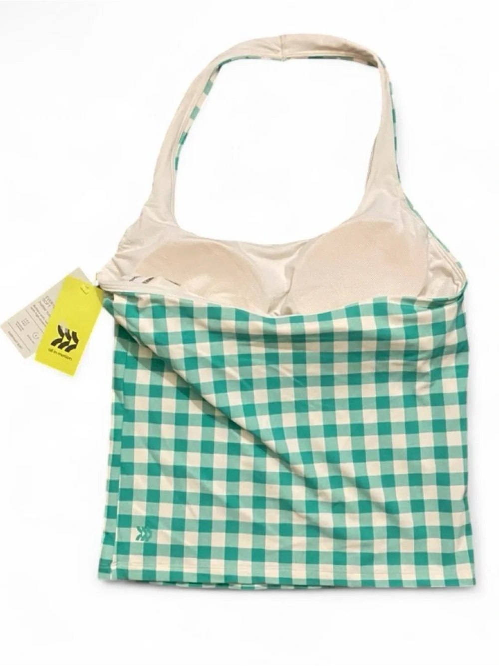 Green Gingham Halter Top